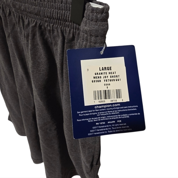 Champion Men's Classic Jersey Dark Gray Shorts, Big C Logo, Large, NWT - Picture 6 of 8